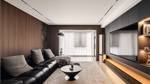 143平意式黑灰棕质感家太戳心|长沙全屋整装