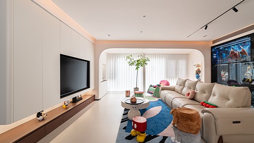 130㎡四改三 奶油+潮玩元素治愈又个性|长沙全屋整装